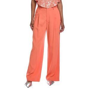 Lapointe Womens Pebble Crepe Relaxed Pant, Orange
